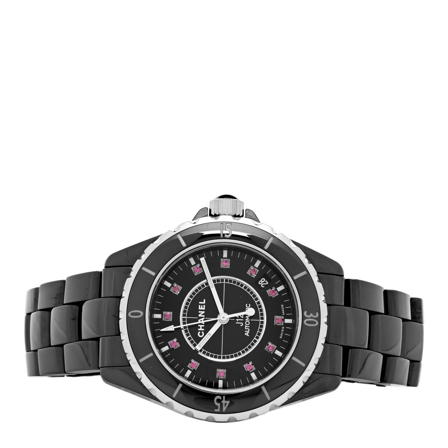 Chanel Stainless Steel Ceramic Ruby 38mm J12 Automatic Watch Black 2 of 5