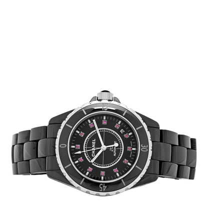 Chanel Stainless Steel Ceramic Ruby 38mm J12 Automatic Watch Black 2 of 5
