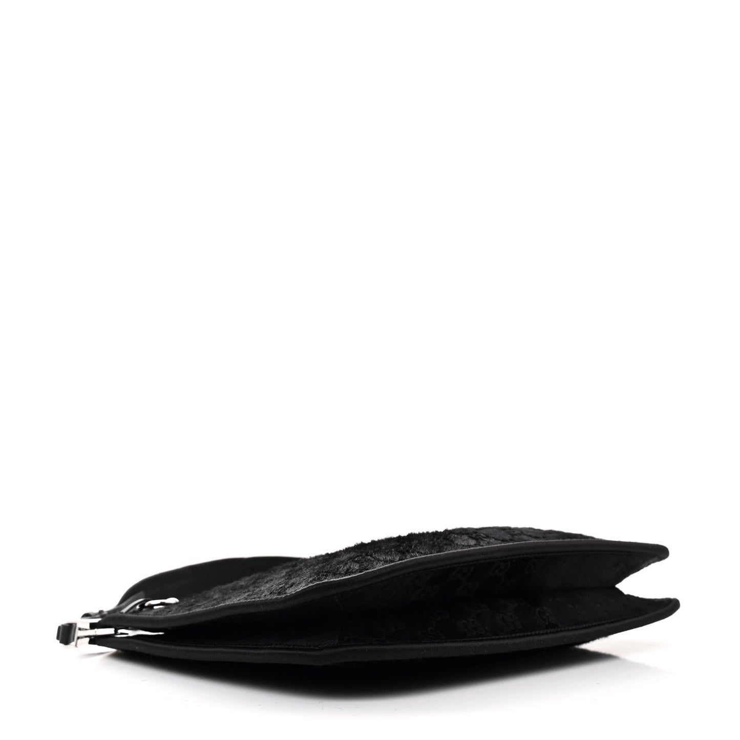 Calf Hair Monogram Horsebit Slim Shoulder Bag Black