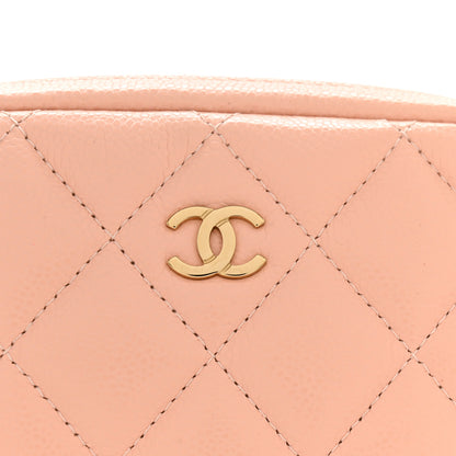 Chanel Caviar Quilted Small Curvy Pouch Cosmetic Case Light Pink 9 of 10