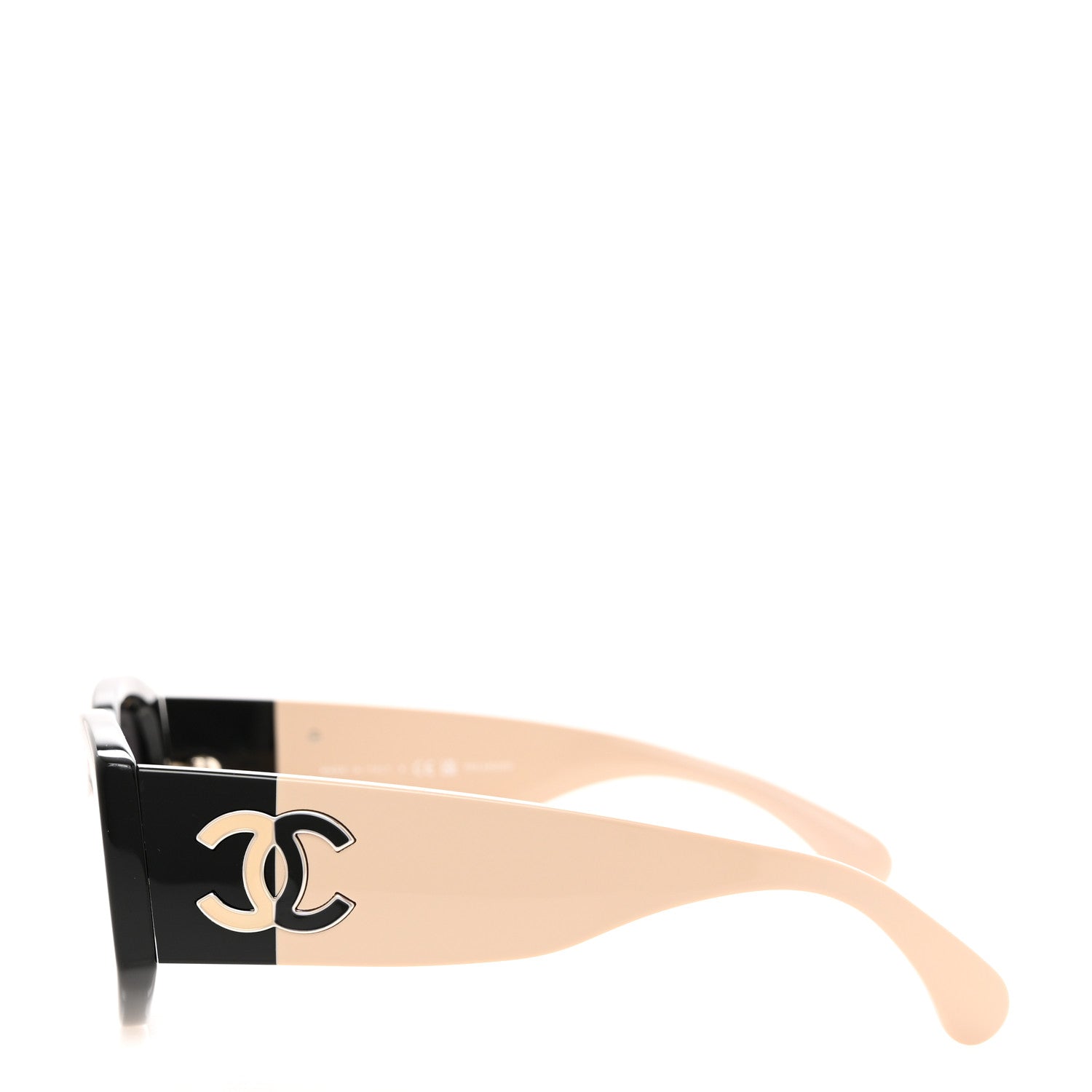 Chanel Acetate Oval Sunglasses 5524-A Black Beige 3 of 8