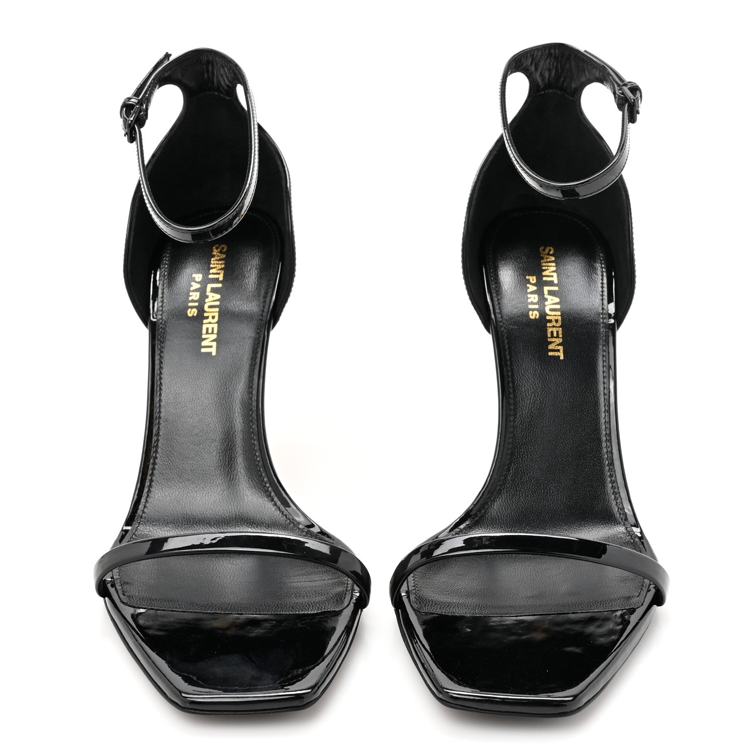 Saint Laurent Patent Calfskin Opyum 85 Sandals 38 Black 2 of 9