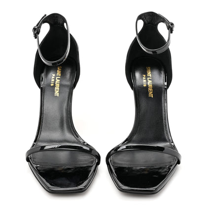 Saint Laurent Patent Calfskin Opyum 85 Sandals 38 Black 2 of 9
