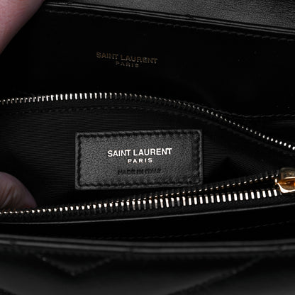 Saint Laurent Calfskin Y Quilted Monogram Medium Loulou Chain Satchel Black 7 of 11