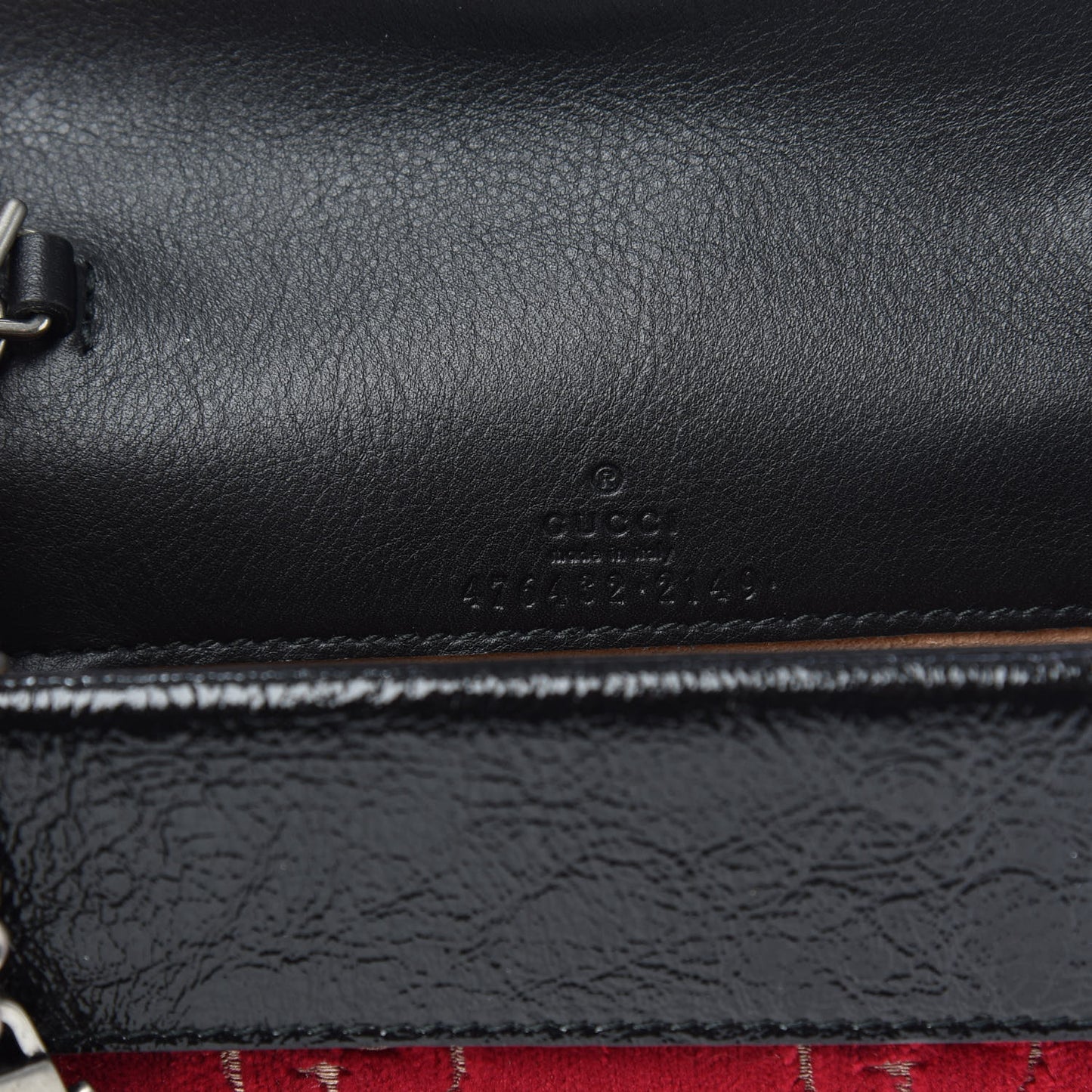 Velvet GG Monogram Super Mini Dionysus Shoulder Bag Red Cipria Black