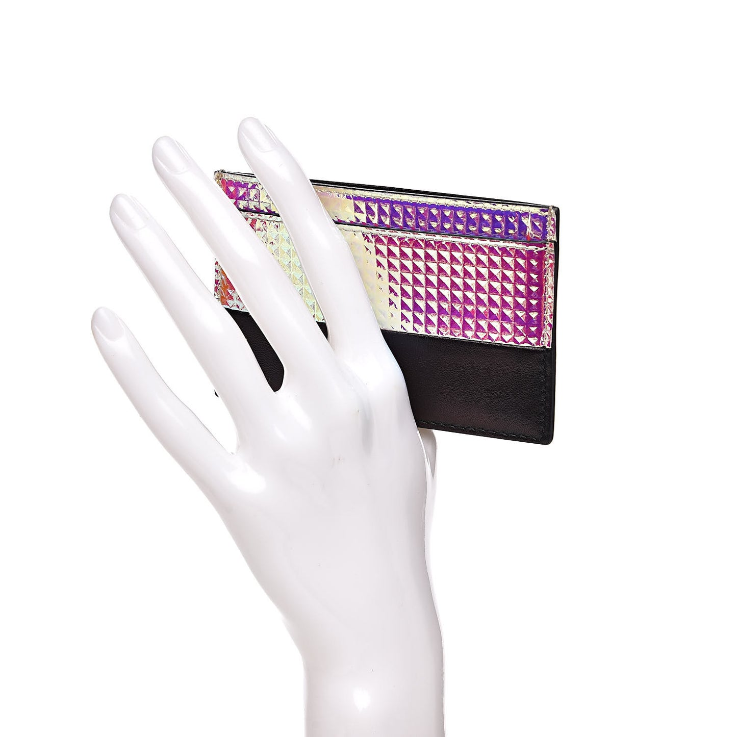 Calfskin Card Holder Black Multicolor