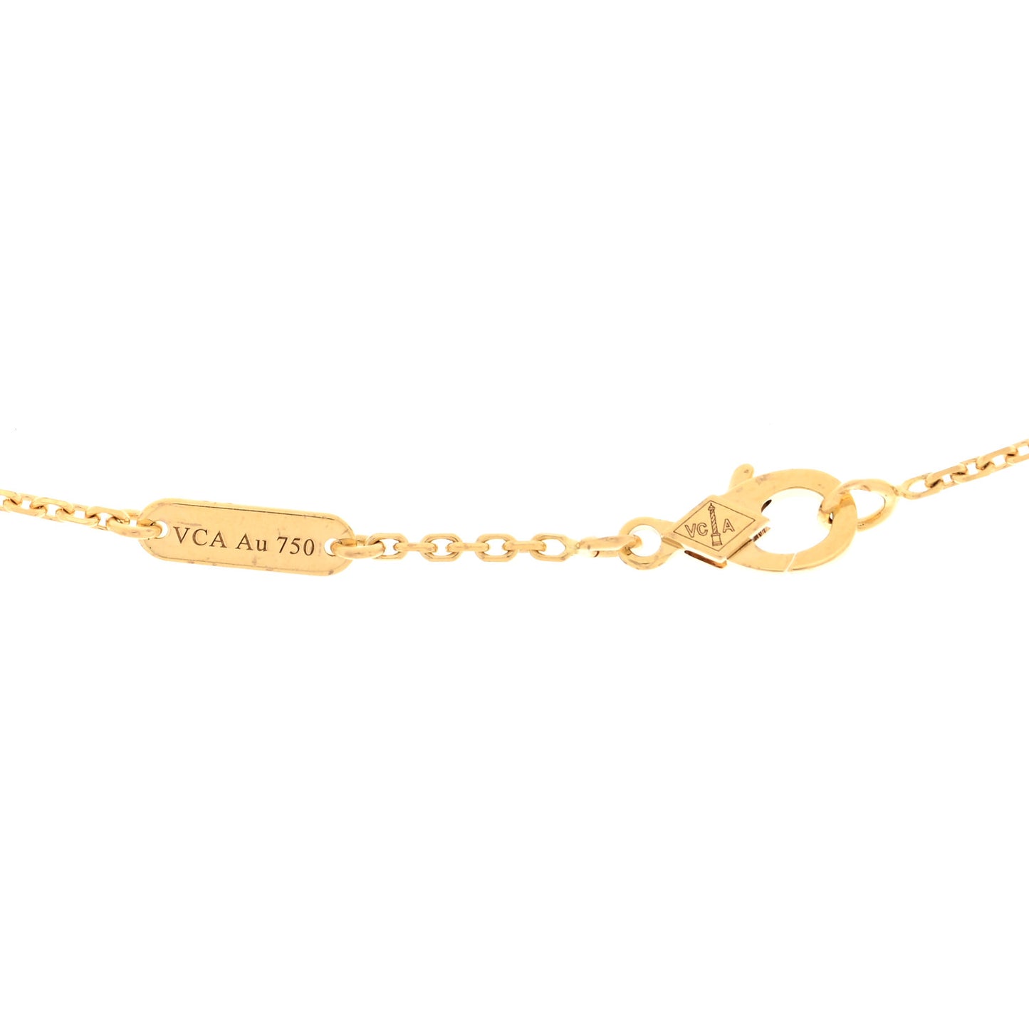 18K Yellow Gold Black Onyx Vintage Alhambra Pendant Necklace