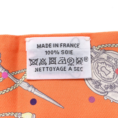 Hermes Silk Les Cles A Pois Twilly Abricot Gris Acier 3 of 4