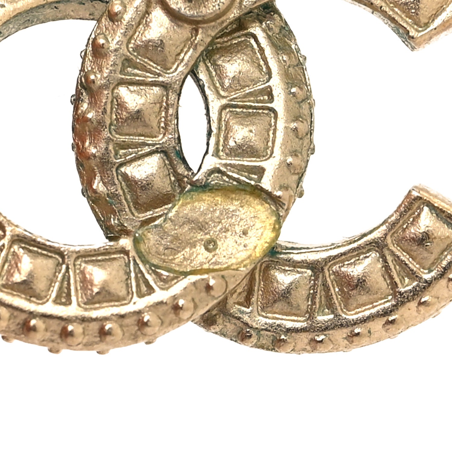 Chanel Crystal Timeless CC Earrings Light Gold 6 of 6