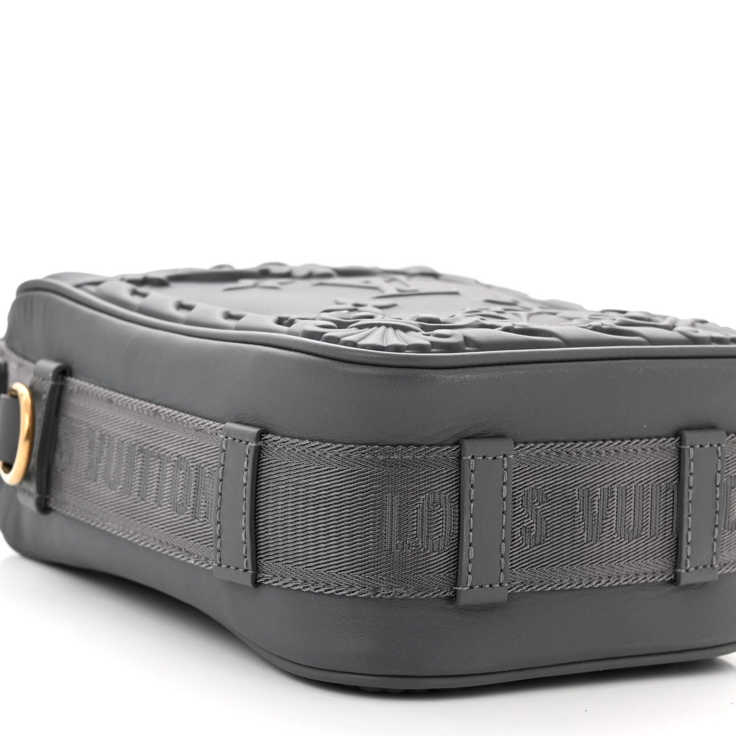 Calfskin Monogram Embossed Cruiser Messenger Dark Shadow Gray