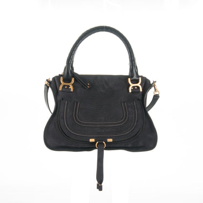 Chloe Nubuck Calfskin Medium Marcie Satchel Black 1 of 8