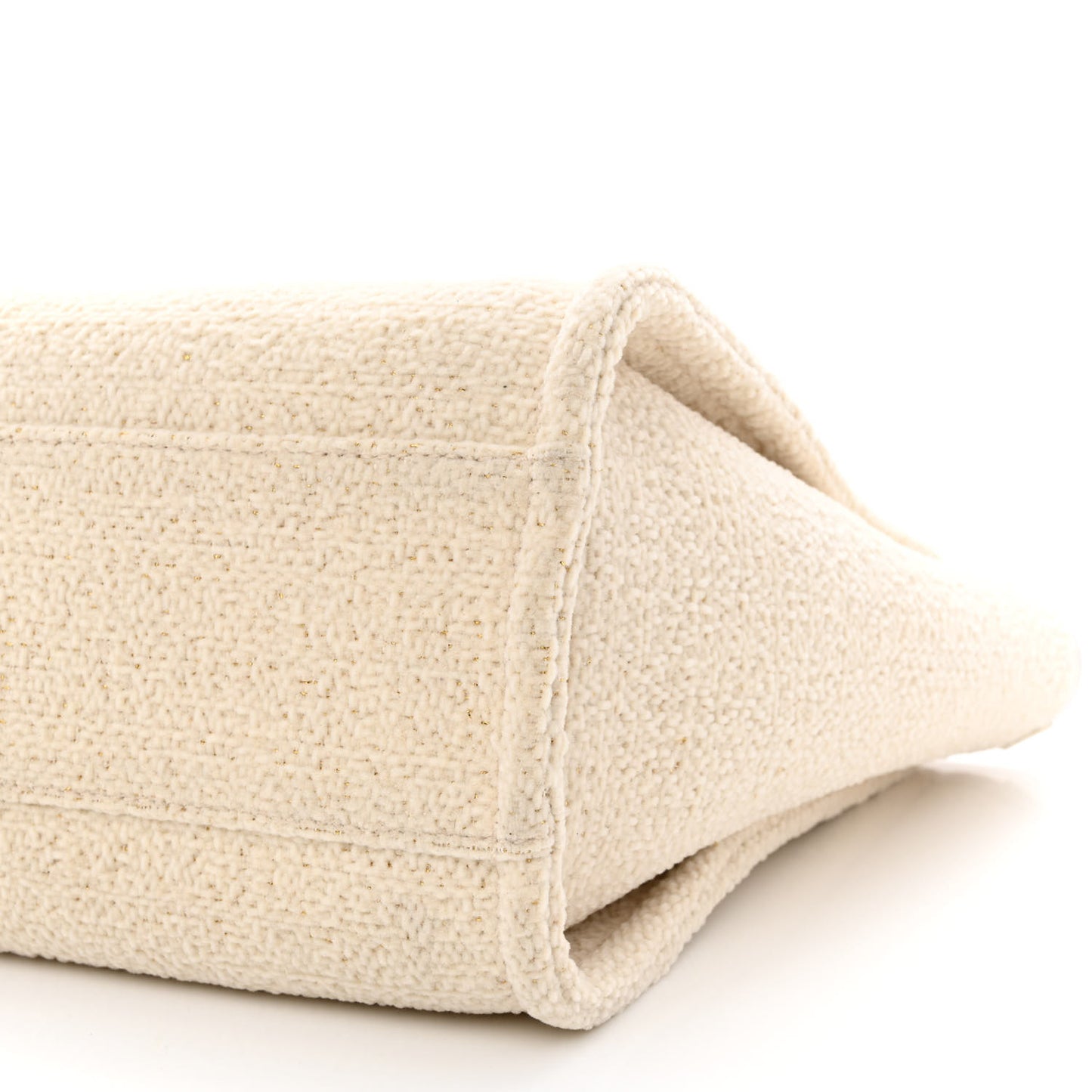 Lurex Boucle Small Deauville Tote Ivory
