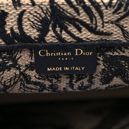 Christian Dior Canvas Embroidered Medium Book Tote Brown Black 5 of 8