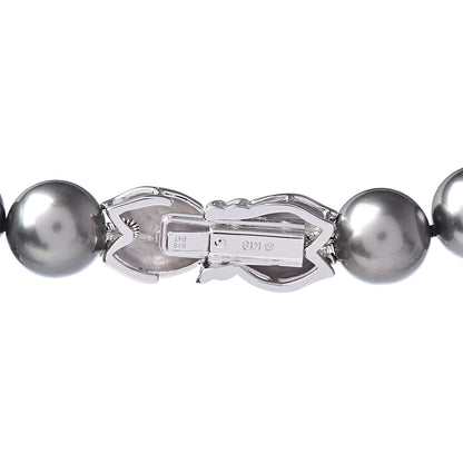 Mikimoto 18K White Gold Gray South Sea Cultured Pearl 9-10mm Ginza Strand Necklace 18" 5 of 6