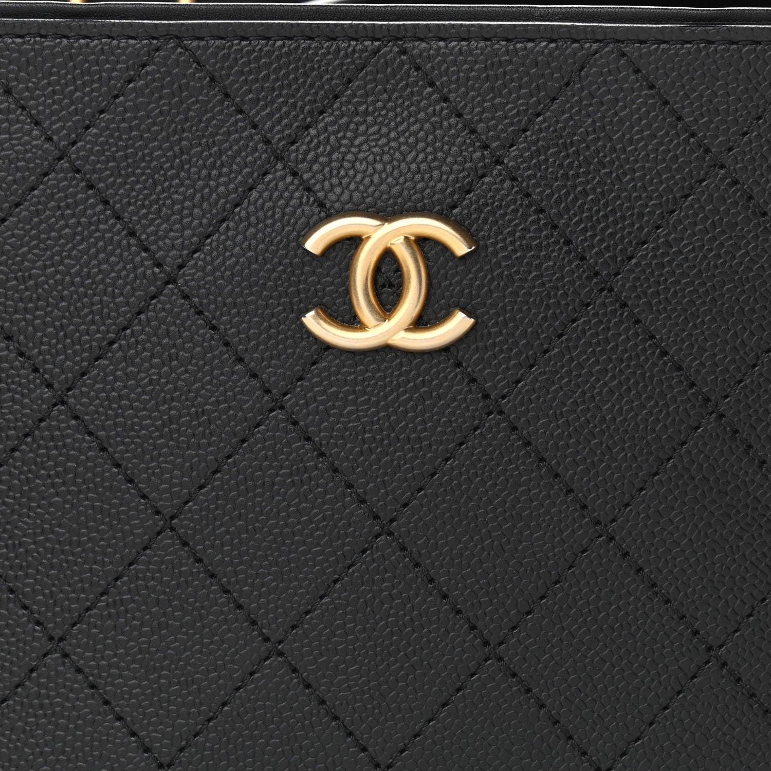 Chanel Bullskin Stitched Bi-Color Medium Shopping Tote Black 8 of 13