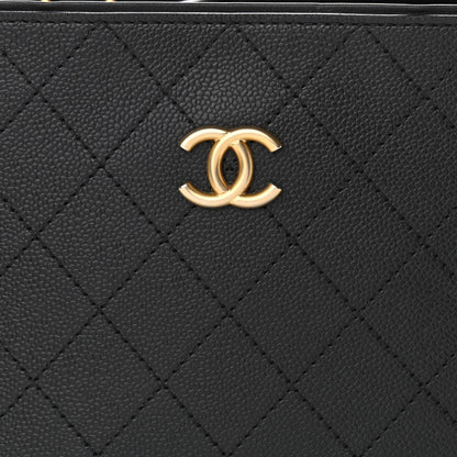 Chanel Bullskin Stitched Bi-Color Medium Shopping Tote Black 8 of 13