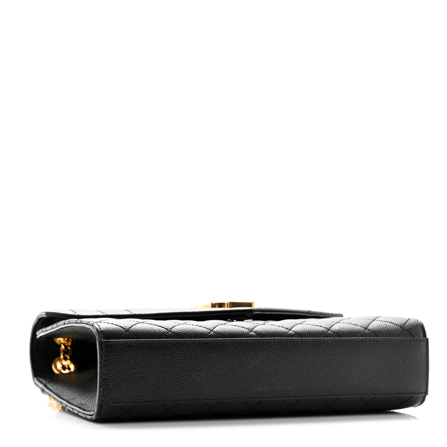 Saint Laurent Grain De Poudre Textured Mixed Matelasse Triquilt Medium Monogram Satchel Black 4 of 13