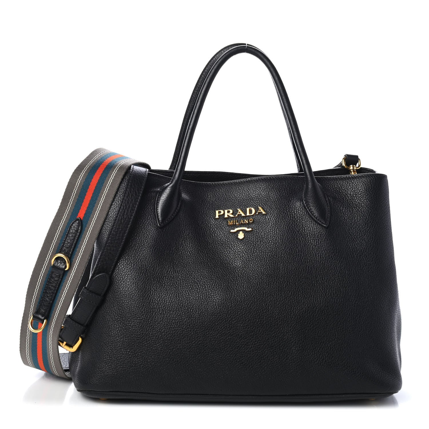 Prada Vitello Daino Tote Black 1 of 4