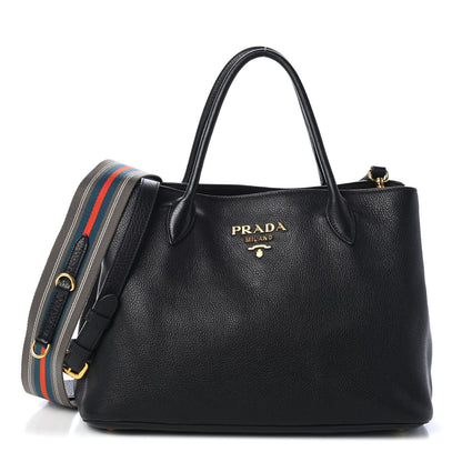 Prada Vitello Daino Tote Black 1 of 4