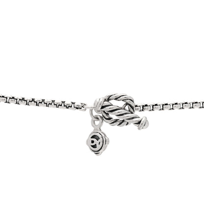 David Yurman Sterling Silver Pearl 7.5mm Quatrefoil Long Chain Necklace 4 of 5