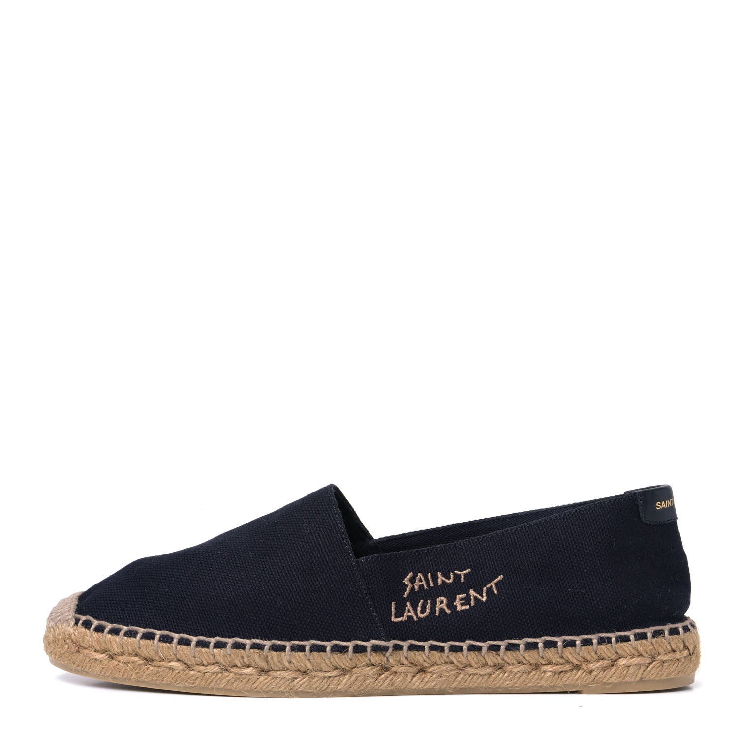 Saint Laurent Canvas Nappa Elba Light Logo Embroidered Espadrilles 41 Black 1 of 5