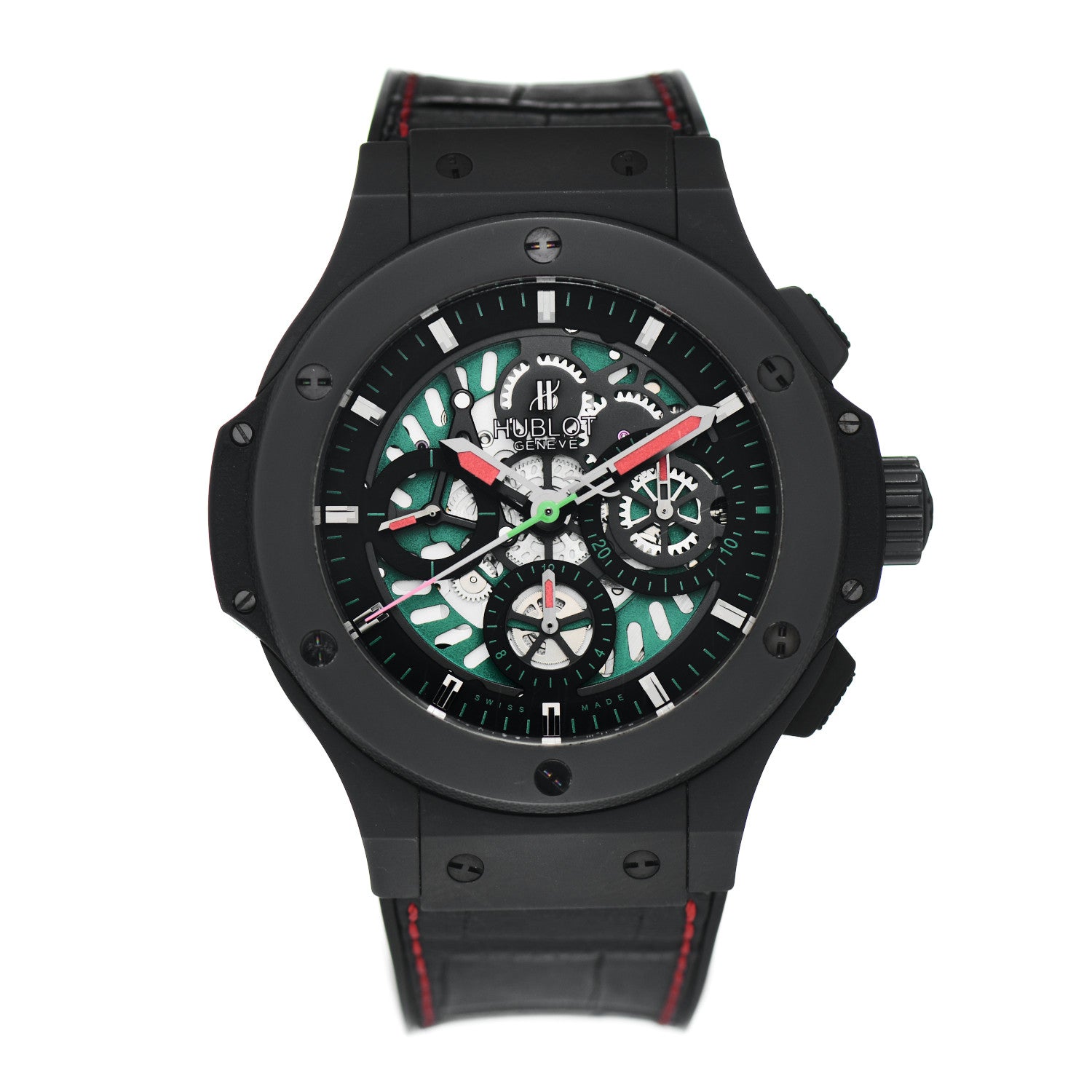 Hublot Ceramic Alligator 44mm Big Bang AeroBang Limited Edition "Mexico" Automatic Watch Black 310.CI.1190.GR.FMF10 1 of 4