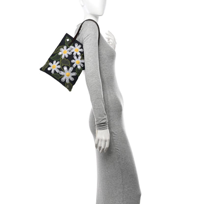 Fendi Denim Flower Applique Tote Blue 2 of 16