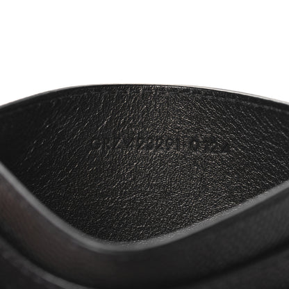 Saint Laurent Grain De Poudre Matelasse Chevron Monogram Credit Card Case Black 7 of 7