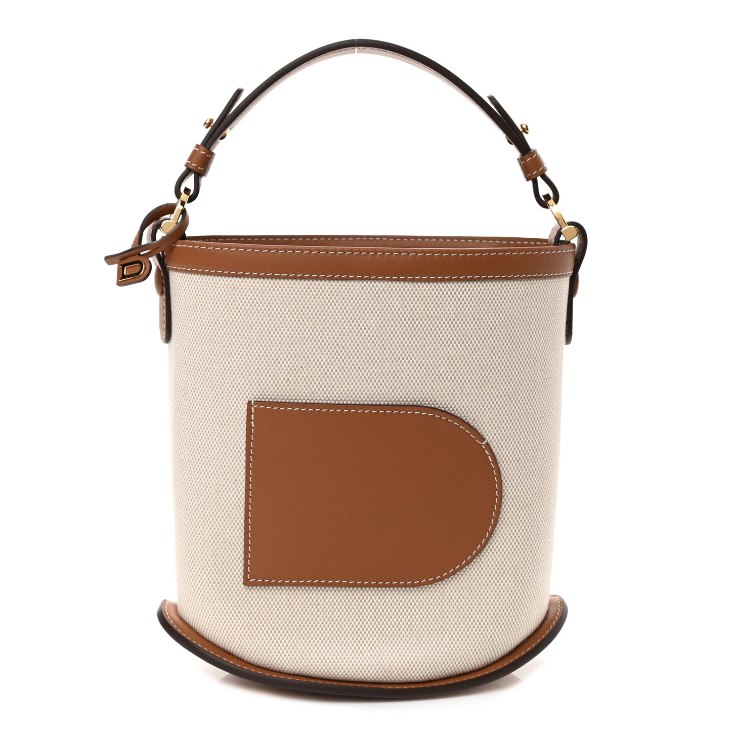 Linen Canvas Supple Calfskin Mini Pin Daily Surpique Bucket Naturel