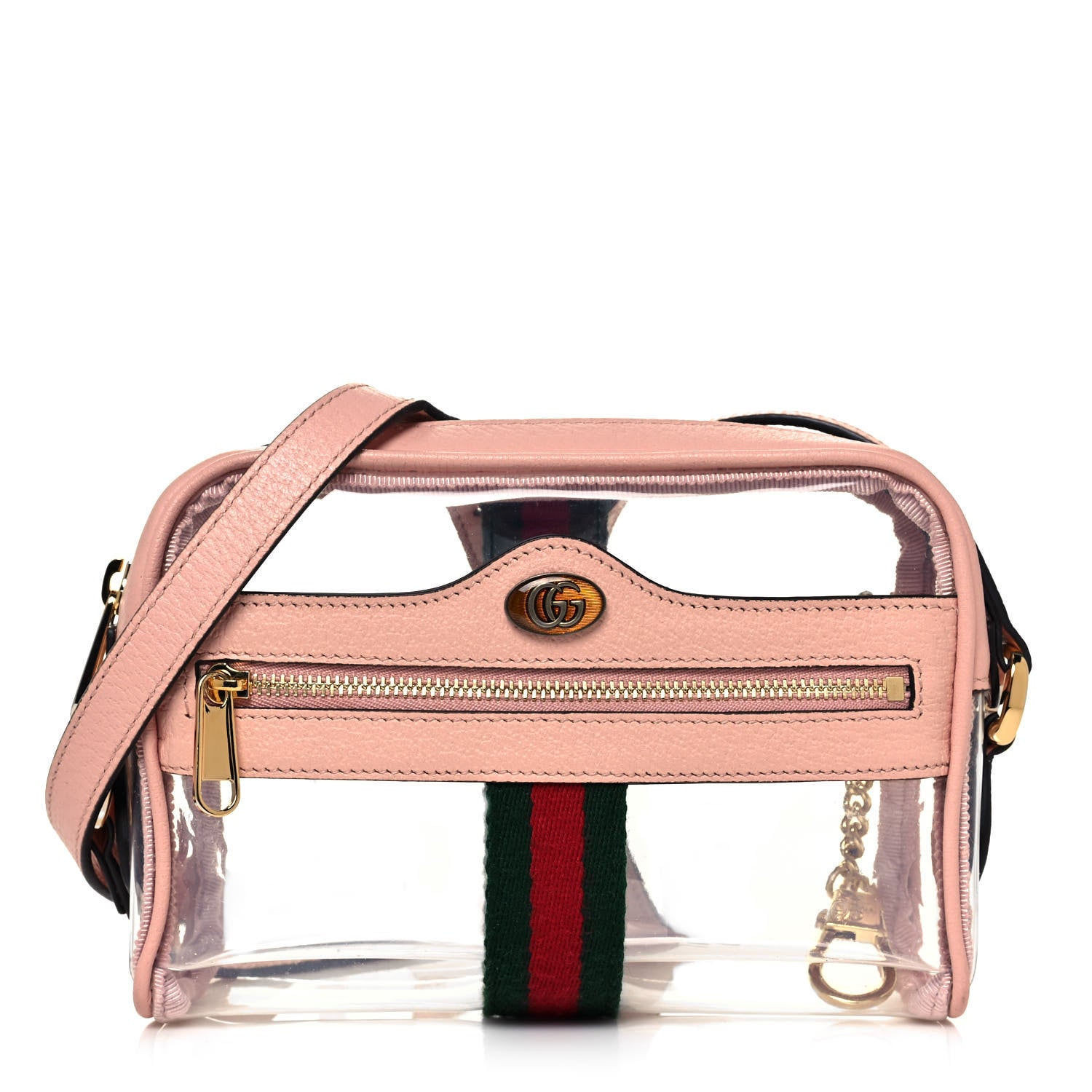 Gucci Vinyl Web Mini Ophidia Transparent Shoulder Bag Perfect Pink 1 of 10