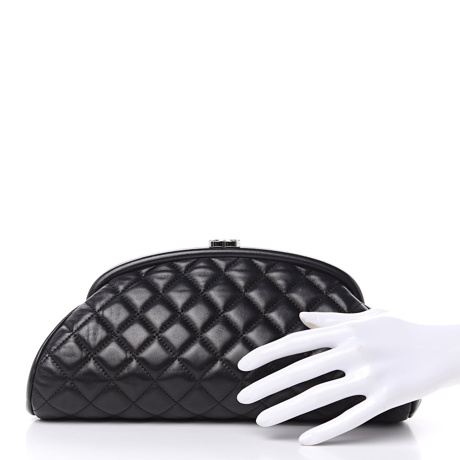Chanel Lambskin Quilted Timeless Clutch Black 2 of 11