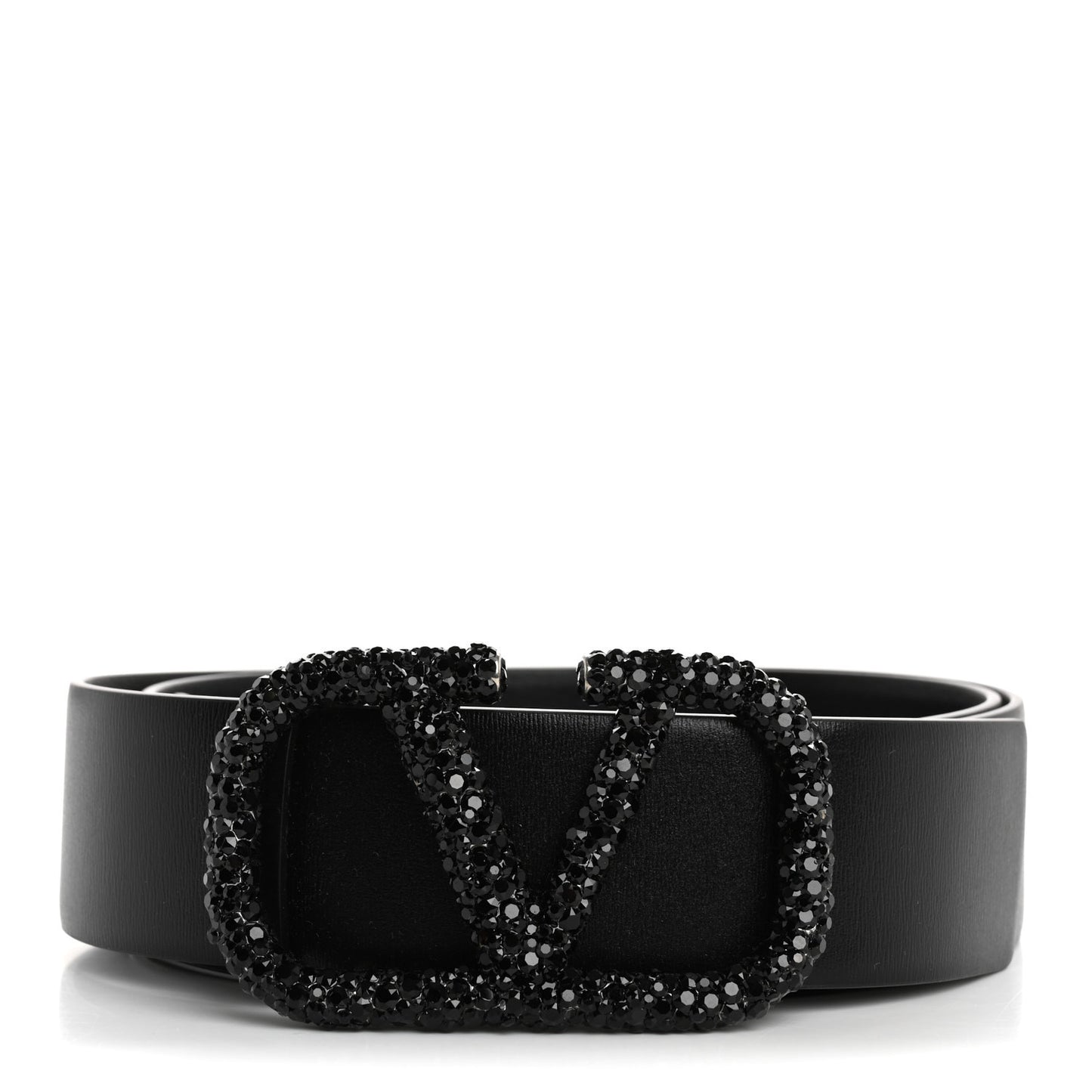 Calfskin Crystal VLogo 40mm Belt 85 34 Black