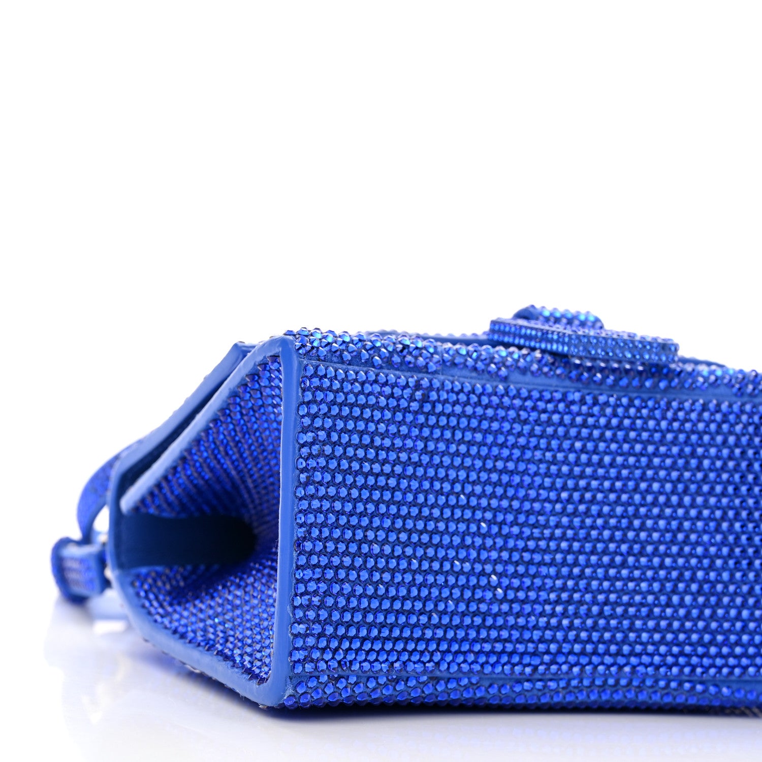 Balenciaga Strass Suede Hourglass Top Handle Bag XS Electric Blue 10 of 11