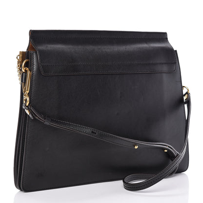 Chloe Calfskin Floral Patchwork Medium Faye Shoulder Bag Black Brown 3 of 16