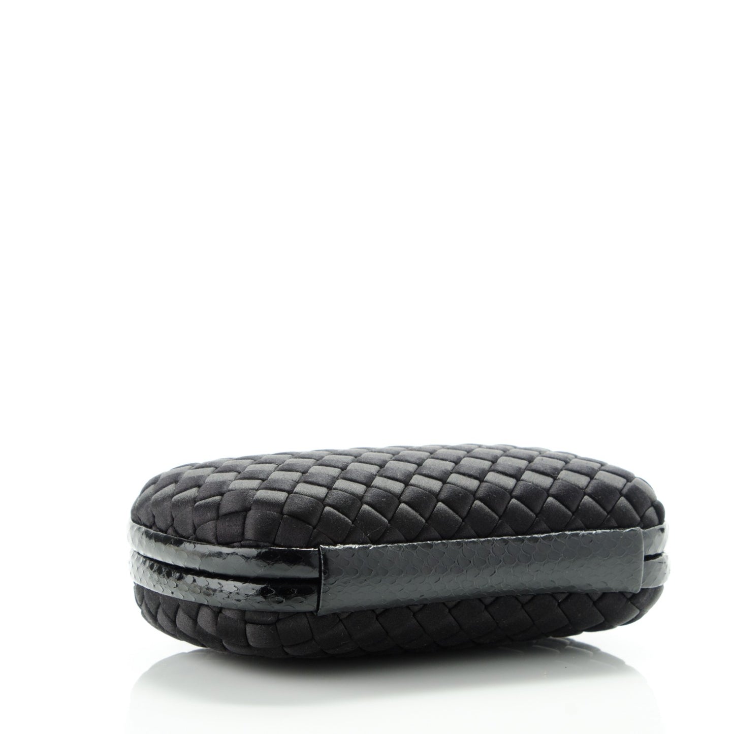 Satin Intreccio Impero Ayers Knot Clutch Black