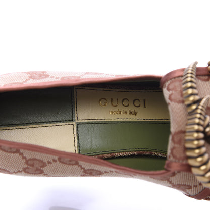 Gucci Monogram Vintage Effect Double G Pumps 37 Beige Ruggine 16 of 17