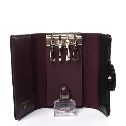 Chanel Caviar Quilted Classic 4 Key Holder Wallet Black 5 of 12