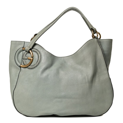 Gucci Pebbled Calfskin Medium Twill Shoulder Bag Light Blue 1 of 14