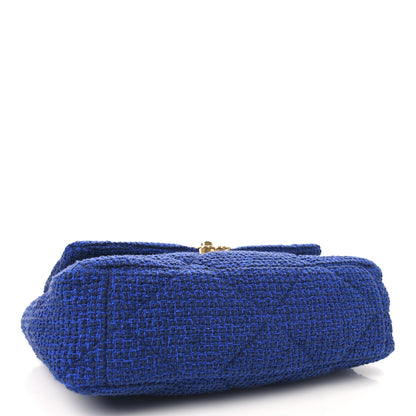 Chanel Tweed Quilted Large Chanel 19 Flap Blue 4 of 10