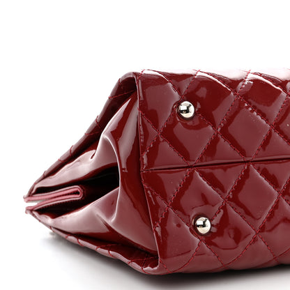 Chanel Patent Quilted Timeless CC Shopping Tote Red 9 of 13