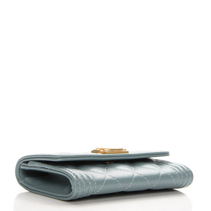 Chanel Lambskin Quilted Boy Card Holder Wallet Light Blue 4 of 9