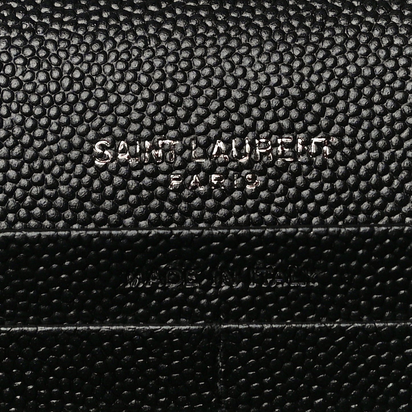 Grain De Poudre Matelasse Chevron Monogram Chain Wallet Black