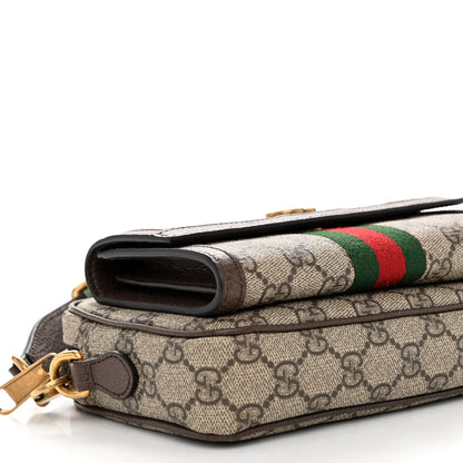 Gucci GG Supreme Monogram Web Mini Ophidia Bag Beige Ebony 9 of 11