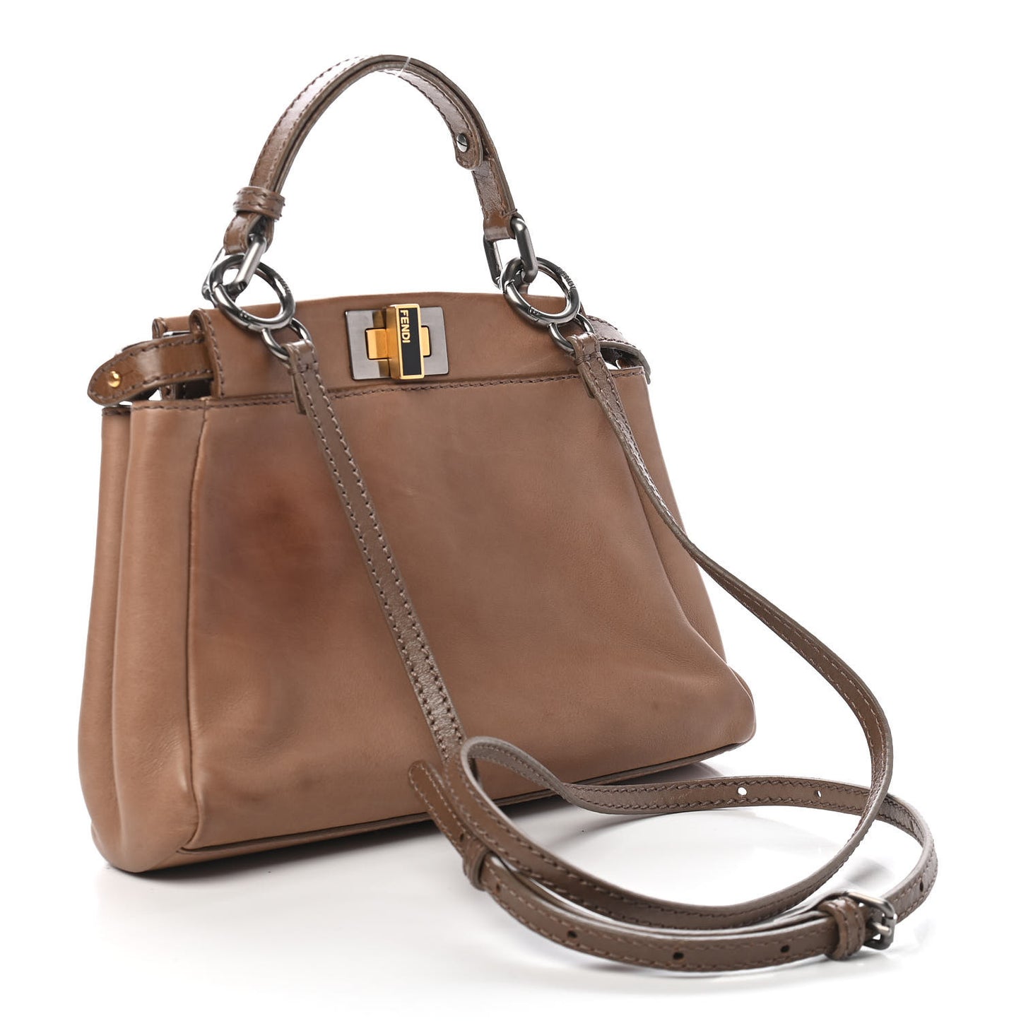 Vitello Saddle Mini Peekaboo Iconic Satchel Dove
