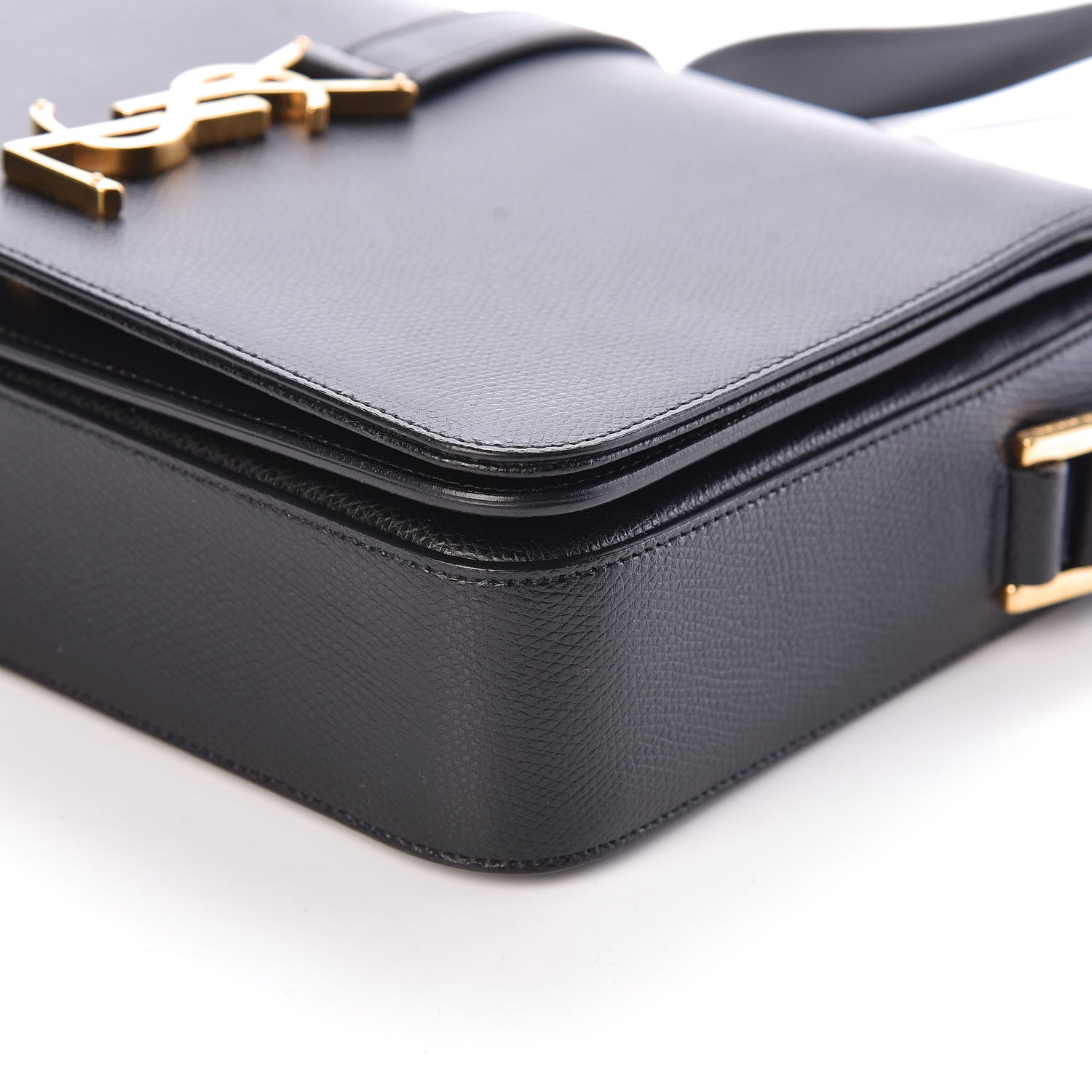 Saint Laurent Textured Calfskin Medium Classic Monogram Universite Bag Black 8 of 9