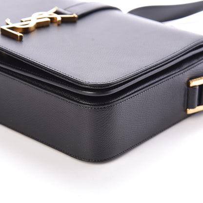 Saint Laurent Textured Calfskin Medium Classic Monogram Universite Bag Black 8 of 9