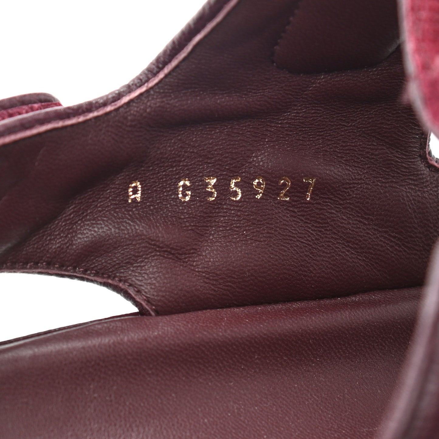 Grained Calfskin Quilted Velcro Dad Sandals 41 Burgundy