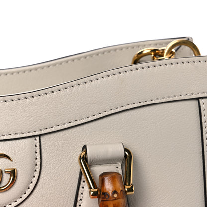 Gucci Wonka Grain Calfskin Small Diana Tote Bag Mystic White Orange Fluo 15 of 16