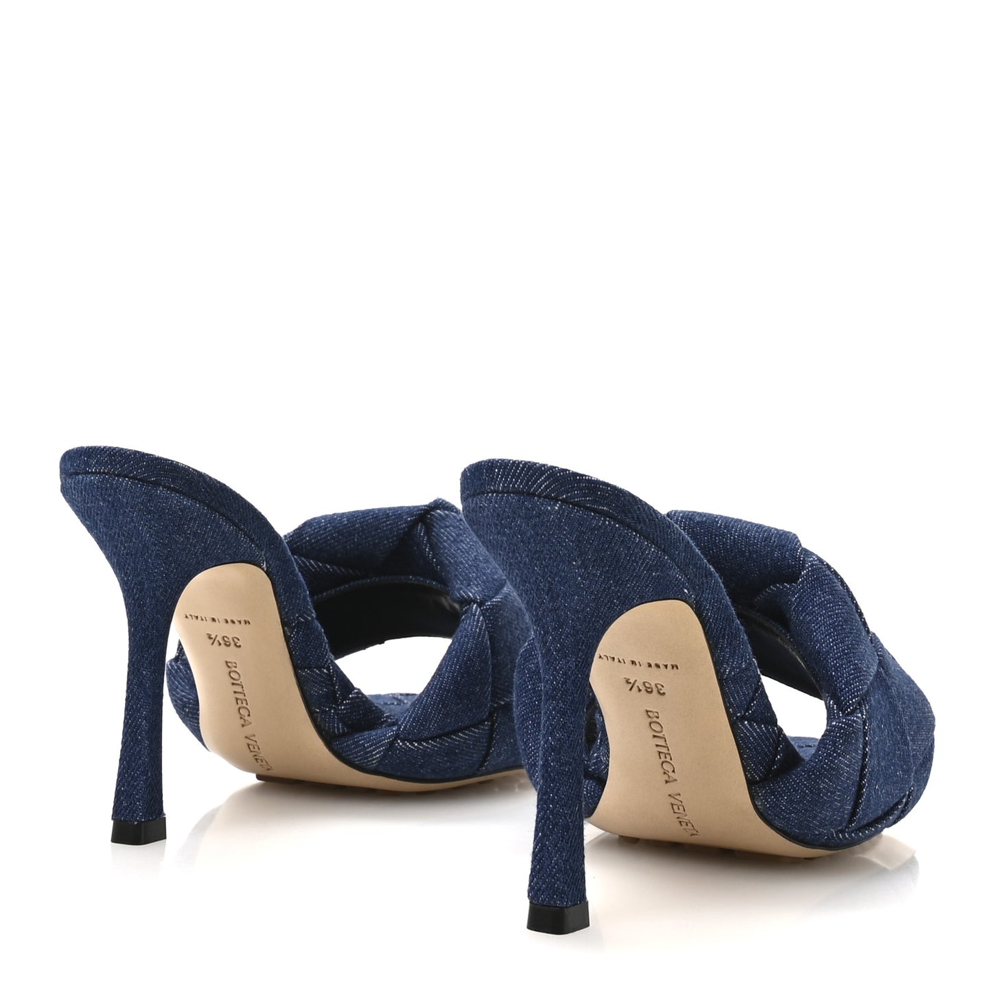 Denim Intrecciato Lido Mule 90 Sandals 36.5 Indigo