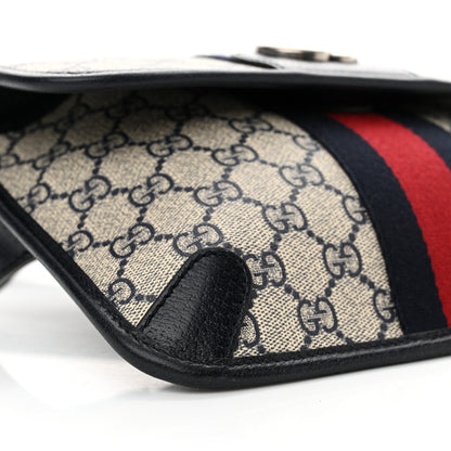 Gucci GG Supreme Monogram Web Small Ophidia Belt Bag 90 36 Beige Navy 9 of 11